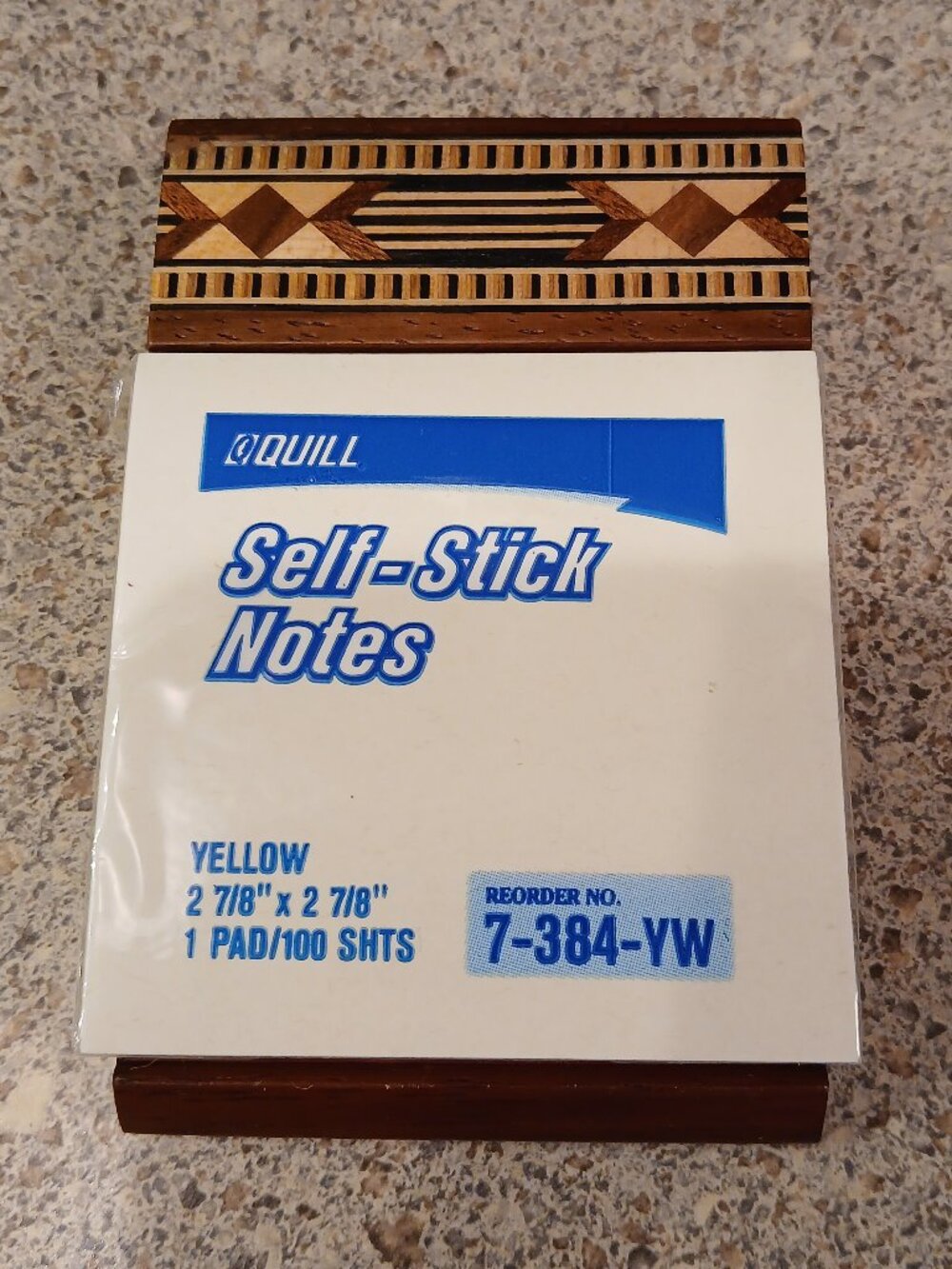 Heartwood Creations Wooden Inlay Post-it Note Holder (NWT)